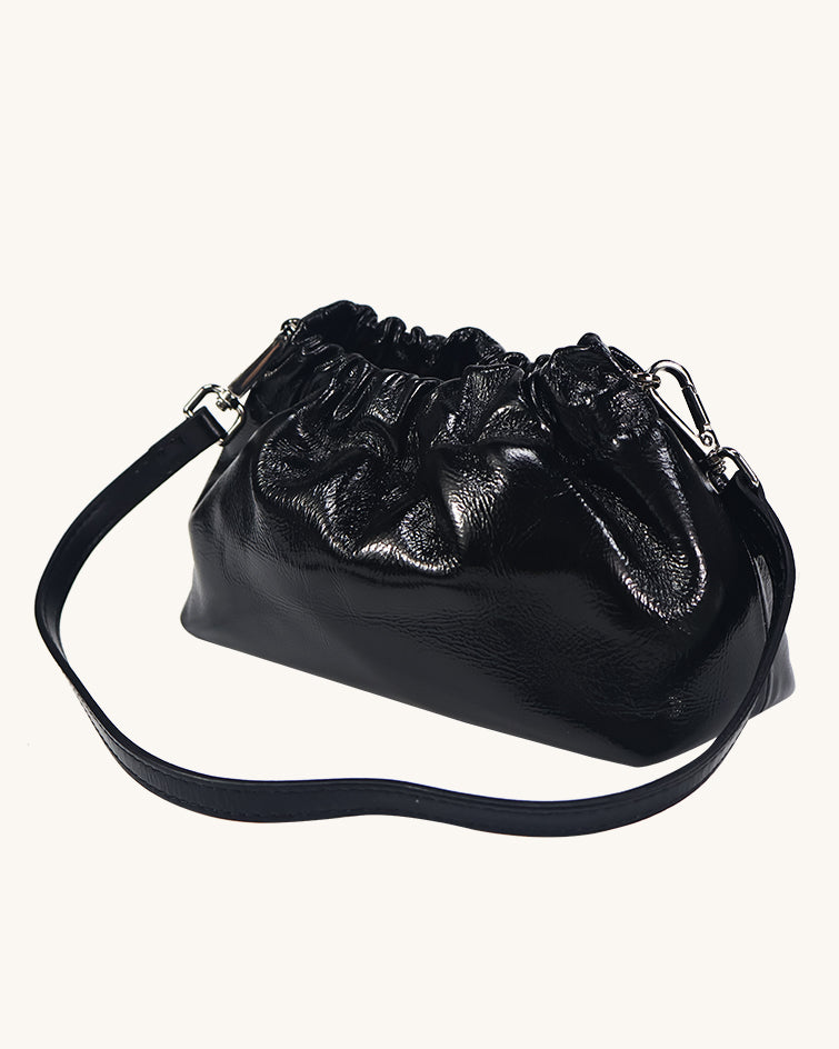 L-0010 Ruched Leather Shoulder Bag: Elevate Your Style with Versatile Hues