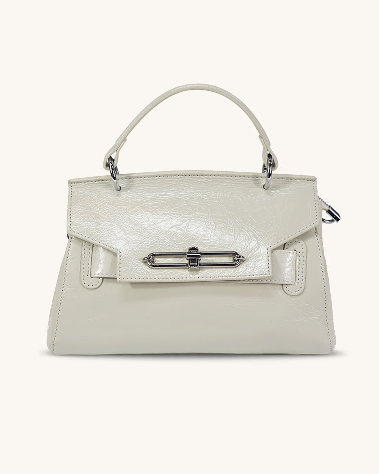 L-0003 Luxury Patent Leather Top Handle Bag Timeless Elegance in Rich Hues