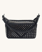 L-0006 Edgy Studded Leather Crossbody Bag: Make a Bold Style Statement