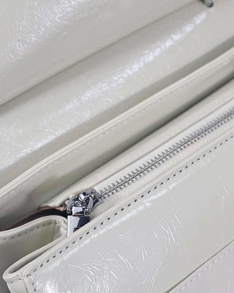 L-0003 Luxury Patent Leather Top Handle Bag Timeless Elegance in Rich Hues