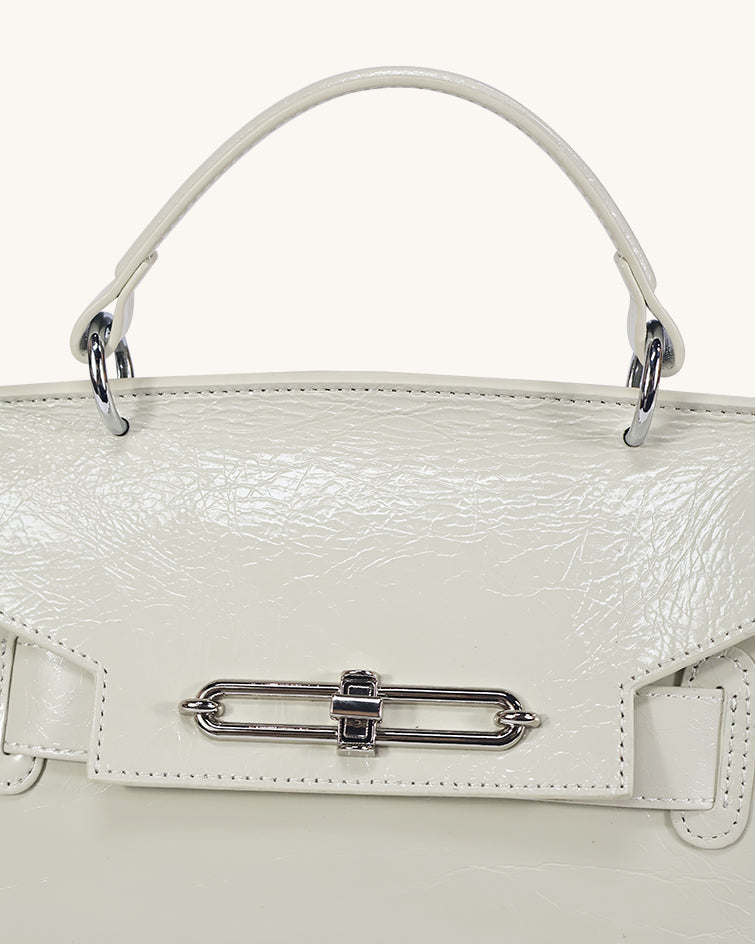 L-0003 Luxury Patent Leather Top Handle Bag Timeless Elegance in Rich Hues