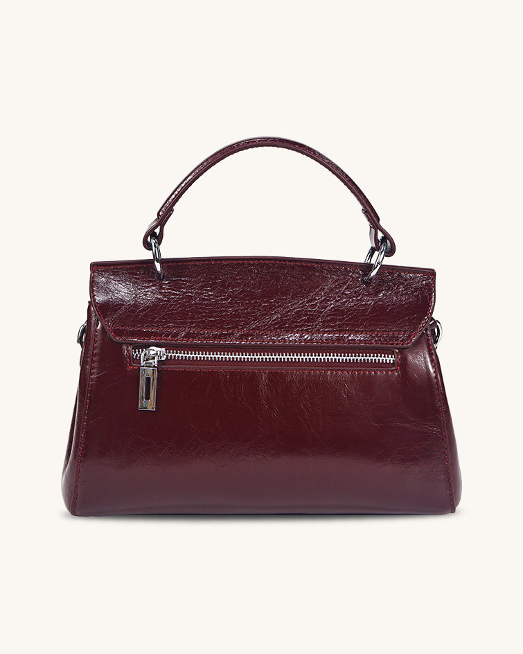 L-0003 Luxury Patent Leather Top Handle Bag Timeless Elegance in Rich Hues