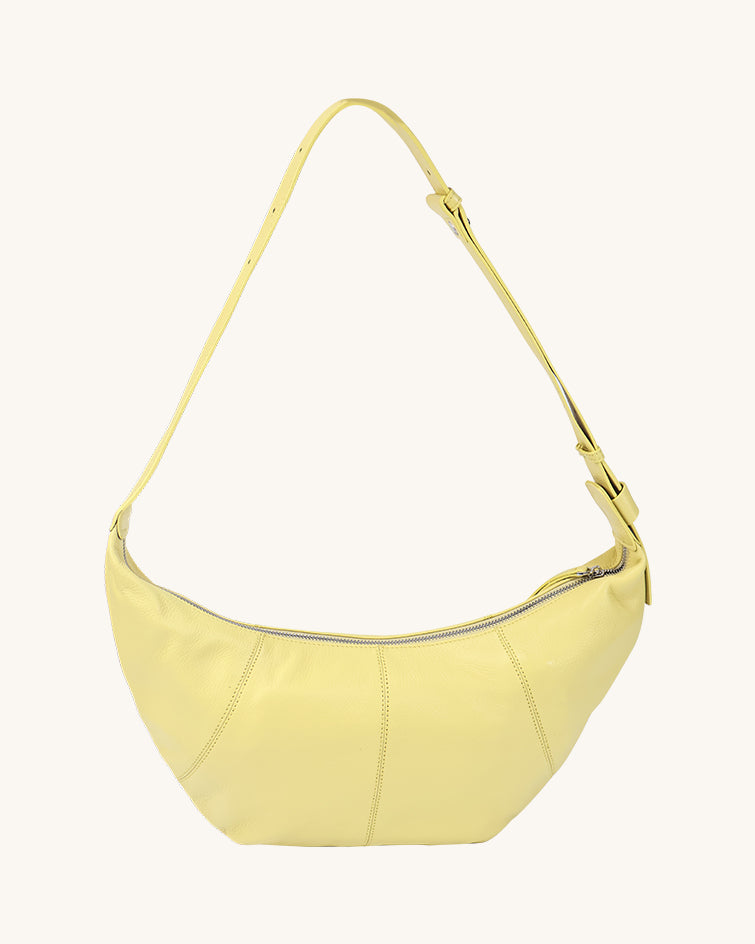 L-0022 Leather Crescent Hobo Bag