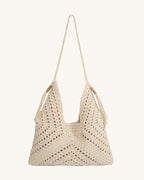 L-0023 Bohemian Crochet Tote Bag: Effortless Style for Beach & Everyday