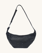 L-0022 Leather Crescent Hobo Bag