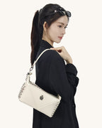 L-0006 Edgy Studded Leather Crossbody Bag: Make a Bold Style Statement