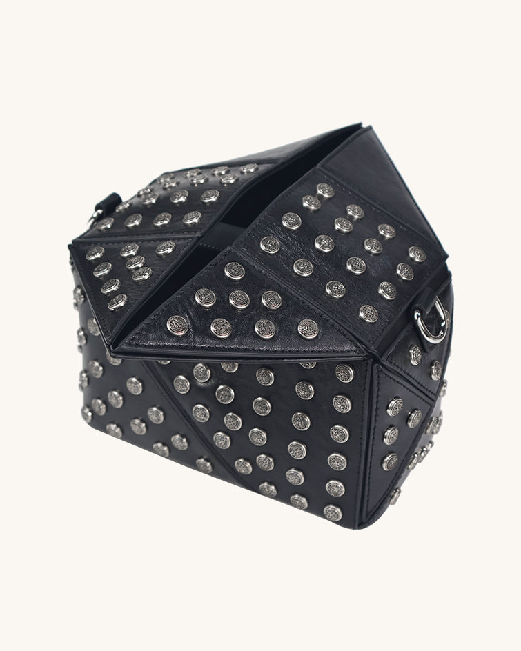 L-0007 Studded Leather Crossbody Bag