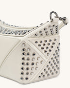 L-0006 Edgy Studded Leather Crossbody Bag: Make a Bold Style Statement