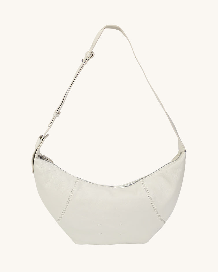 L-0022 Leather Crescent Hobo Bag