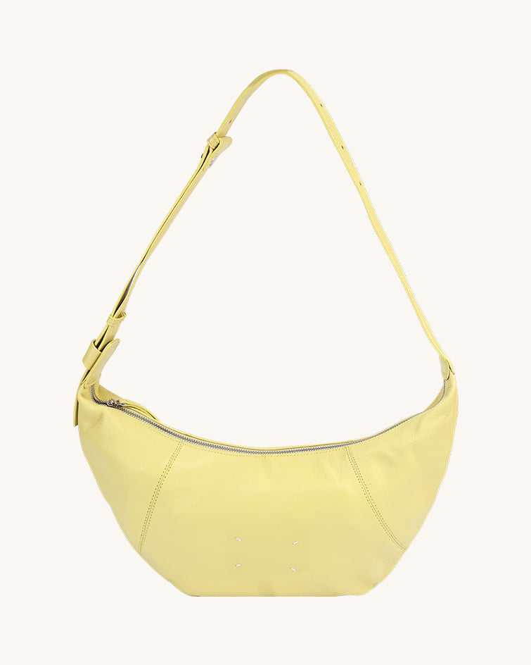 L-0022 Leather Crescent Hobo Bag