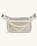 L-0006 Edgy Studded Leather Crossbody Bag: Make a Bold Style Statement
