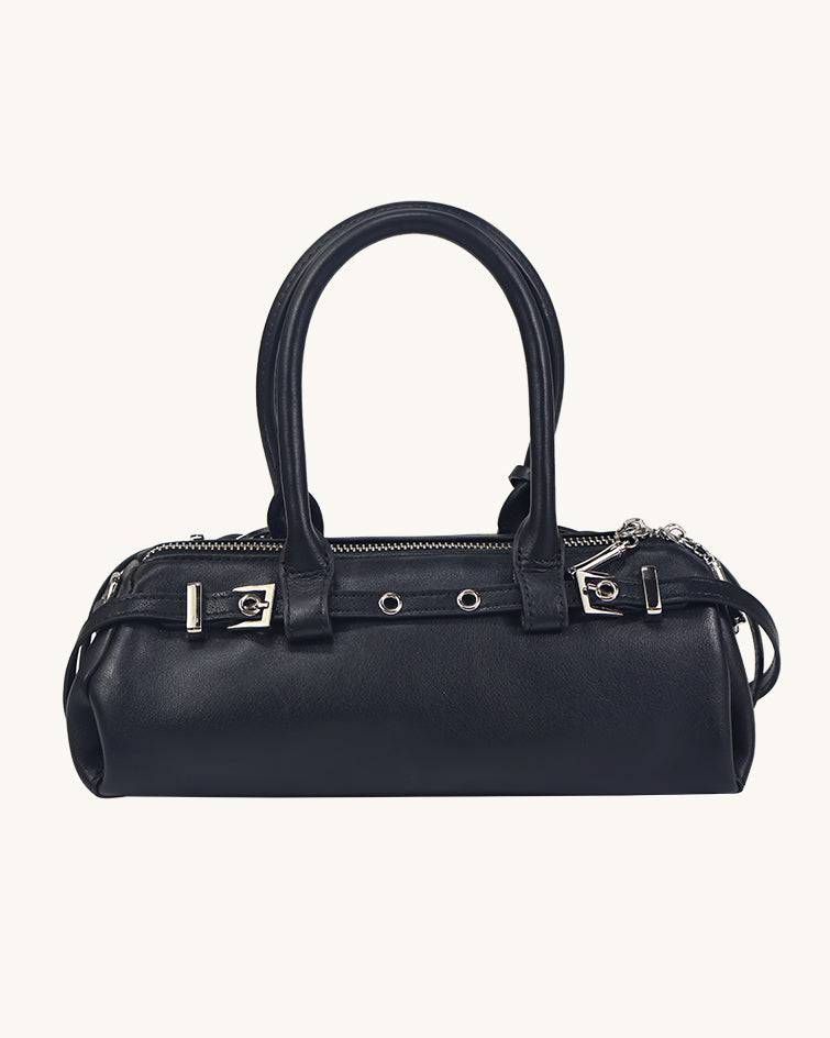 L-0005 Vintage Inspired Leather Barrel Bag Timeless Style for Every Occasion