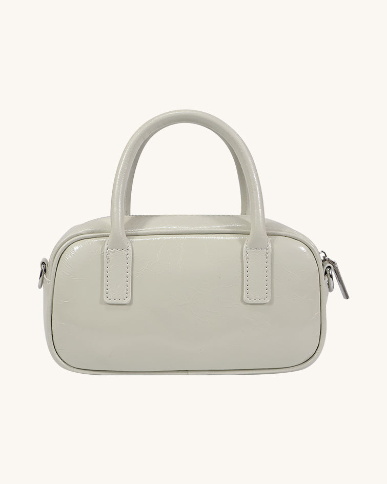 L-0004 Black Patent Leather Mini Top-Handle Bag
