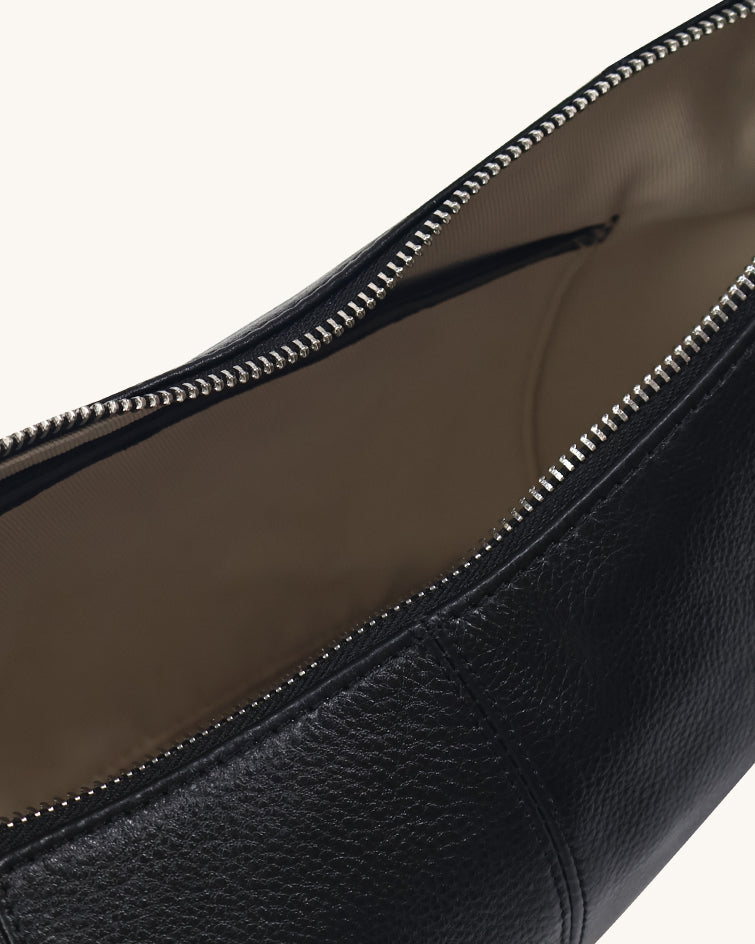 L-0022 Leather Crescent Hobo Bag