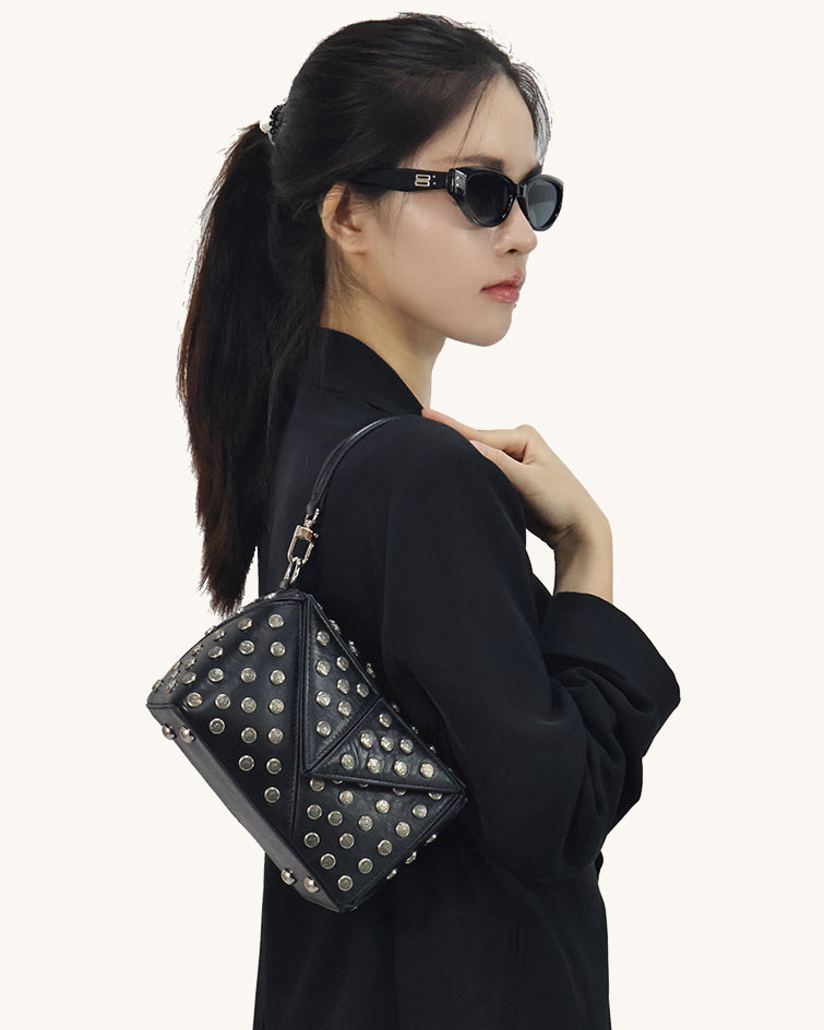 L-0007 Studded Leather Crossbody Bag