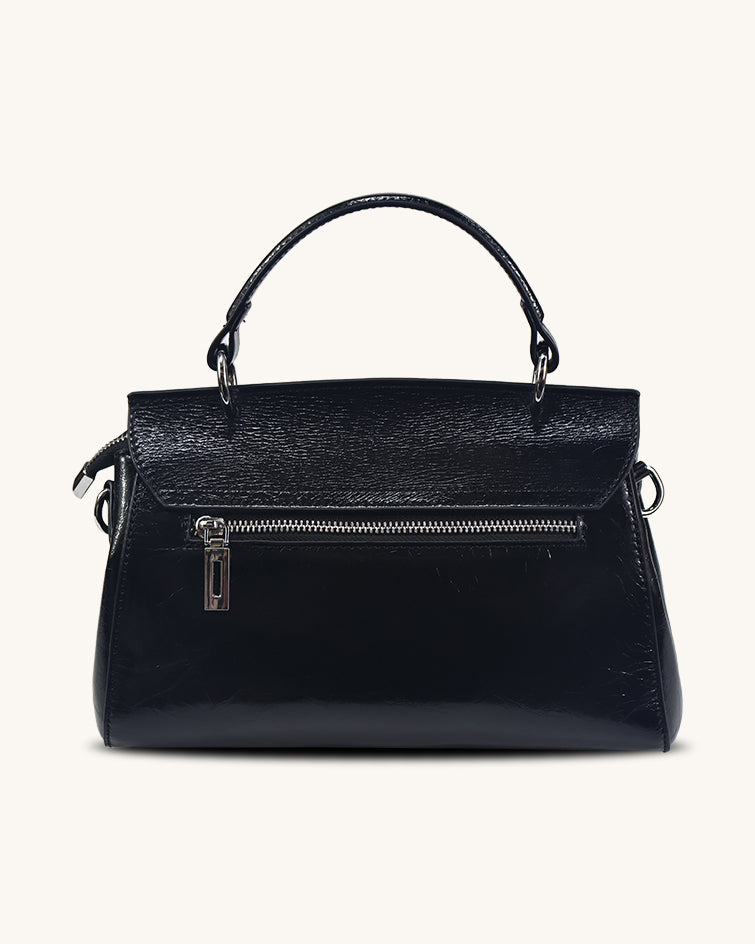 L-0003 Luxury Patent Leather Top Handle Bag Timeless Elegance in Rich Hues