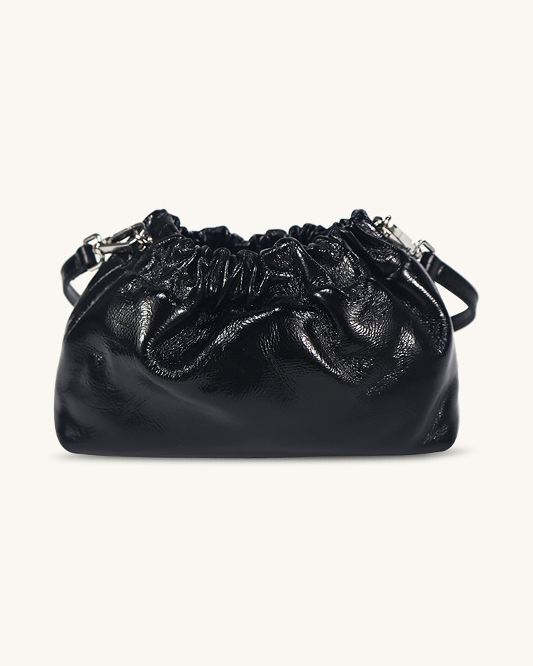 L-0010 Ruched Leather Shoulder Bag: Elevate Your Style with Versatile Hues