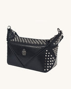 L-0006 Edgy Studded Leather Crossbody Bag: Make a Bold Style Statement
